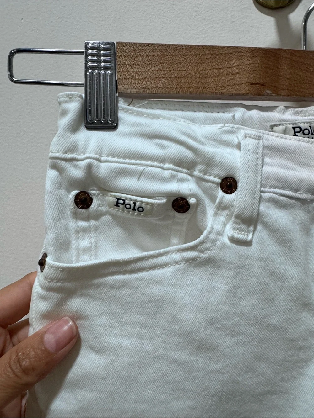 Ralph Lauren White Kids Denim Bermuda Shorts